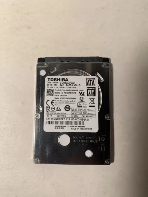 Toshiba 320GB 2.5" SATA III 5400 RPM Laptop Hard Drive HDD MQ01ABF032