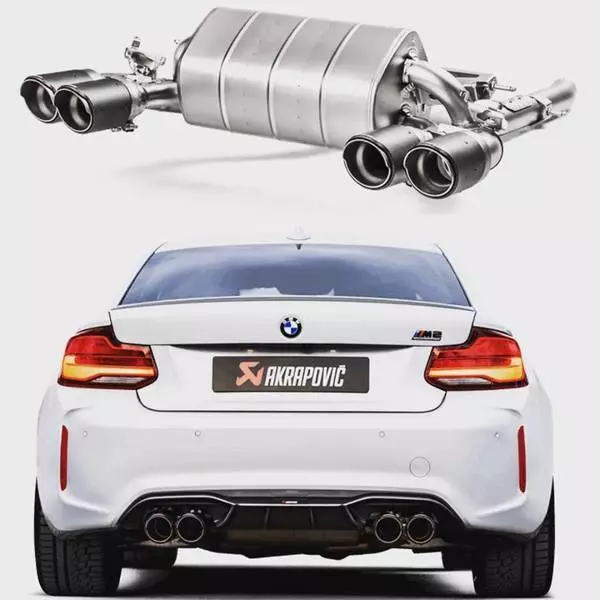 Akrapovic Titanio Sistema BMW M2 Competencia Re Li Cada 2x 95mm Carbono