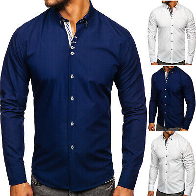 Tempo libero Camicia Camicia Shirt Uomo Camicia Slim Fit Elegante Uomo Bolf 2b2 Classic 