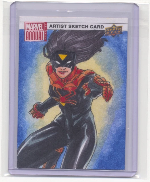 LEON BRAOJOS Sketch Card Original SPIDER-WOMAN 2020-21 Marvel Annual Upper Deck