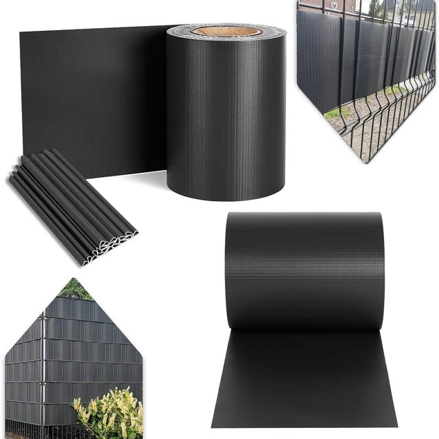 PVC DOPPELSTABMATTEN SICHTSCHUTZ Folie Sichtschutzstreifen Zaun Clips
