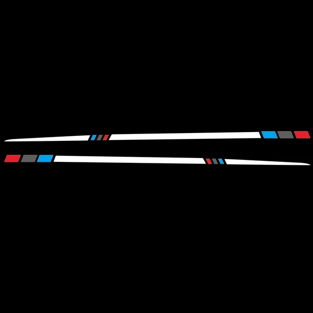 2PCS Stripe Side Stripe Car Both Body Stickers Decal Wrap Vinyl Film Accessories