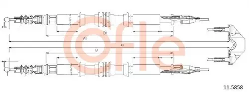 COFLE (11.5858) Handbremsseil, Handbremszug hinten für OPEL