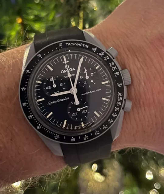 MoonSwatch Silikon Armband schwarz Swatch Omega Speedmaster 20mm Moon Mercury