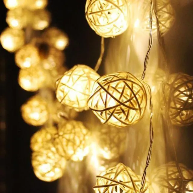 2.5m 20 LED Color Rattan Ball String Fairy Lights For Xmas Wedding Party Hot