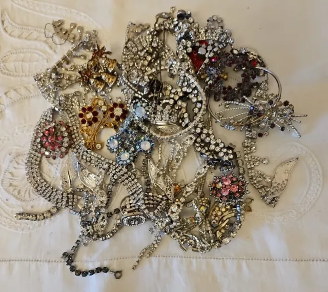 JOB LOT BROKEN VINTAGE COSTUME JEWELLERY SPARE REPAIR HARVEST CRAFTS,  Lot 2