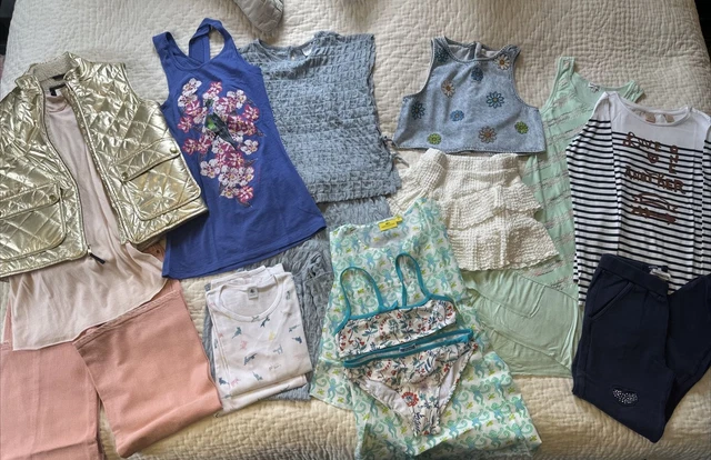 Pacchetto di ragazze 10 anni abiti firmati Jacadi, Petit Bateau, Zara, tagli equipaggio ecc.