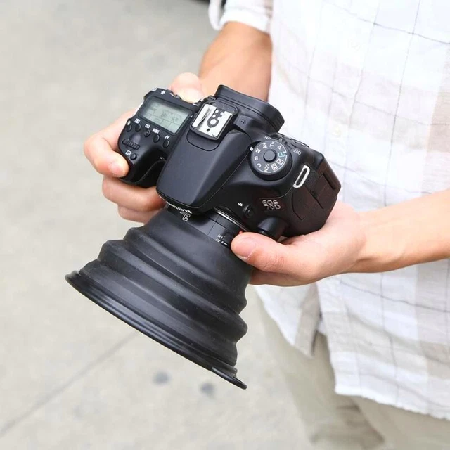 Silicone Lens Hood for Camera Phone - Collapsible  Reflective Free - Small Size