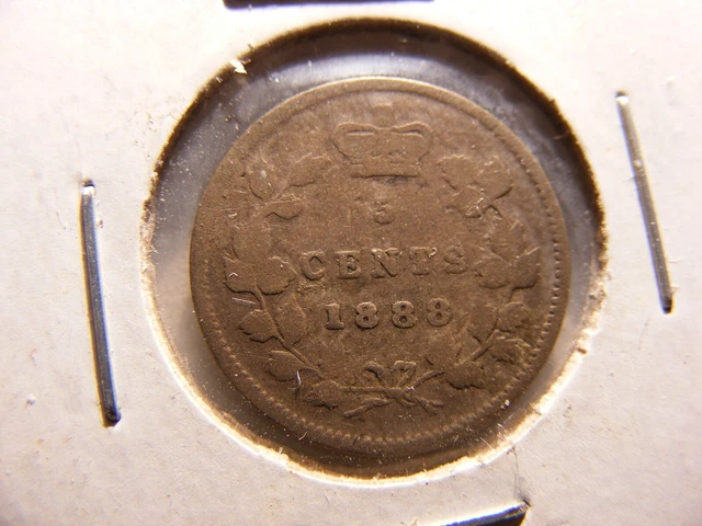 Canada 1888 Silver 5 Cents, Good, KM#2, Full Rim VG