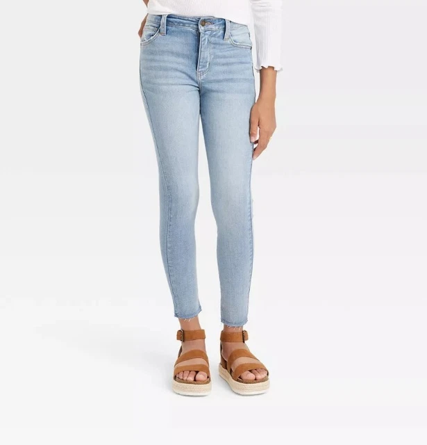 Girls' High-Rise Skinny Jeans - art class Light Wash 14, Light Blue