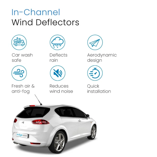 SEAT LEON MK2 1P 20062012 5 Door Hatchback Wind Deflectors 4pc Edgevisors £27.99 PicClick UK