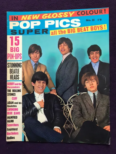 POP PICS magazine No.15 (1964) Rolling Stones BEATLES Hollies 1960s POP MUSIC