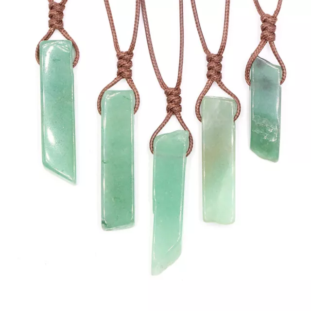 1xNatural Crystal Pendulum Quartz Stone Pendant Chakra Healing Gemstone Necklace