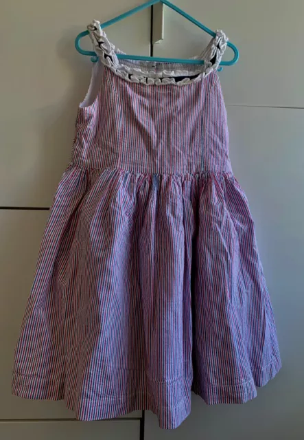 Laura Ashley Stripy Summer Cotton Girls Dress 5 Years Old