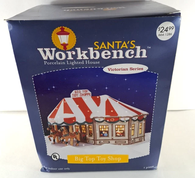 VINTAGE SANTAS WORKBENCH Christmas Village NEW Big Top Toy Shop