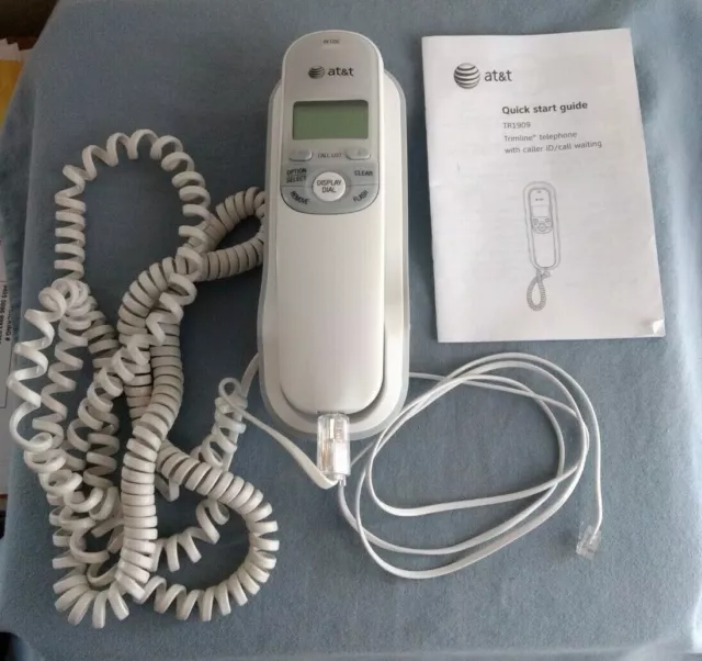AT&T TR1909 Trimline Telephone W Caller ID/Call Waiting  manual Tested Works
