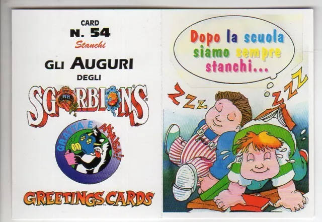 figurina  CARD GLI AUGURI DEGLI SGORBIONS NUMERO 54