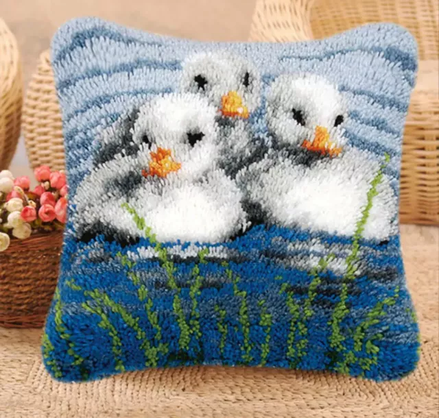 Kit de cubierta de cojín de gancho de pestillo - 43x43cm - patos - patitos - patos