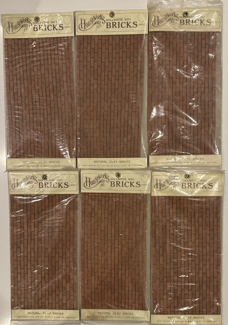 6 sets Houseworks Mini Natural Clay Bricks for Dollhouse #8201  1 in to  1 ft