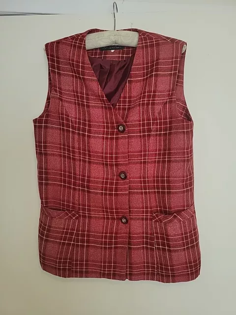VINTAGE 70S PLAID vest Yat Lee Co. Japan Faux Wool $49.99 - PicClick