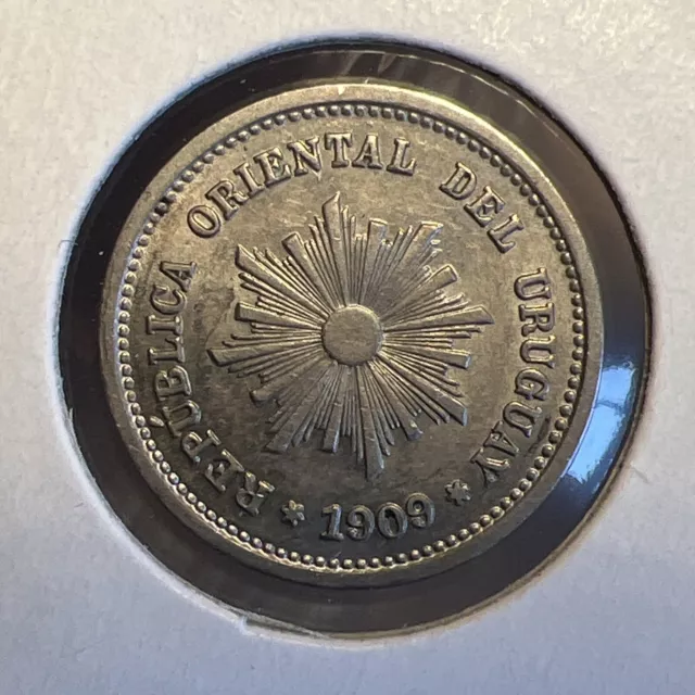 Uruguay 1909 copper-nickel centesimo 2