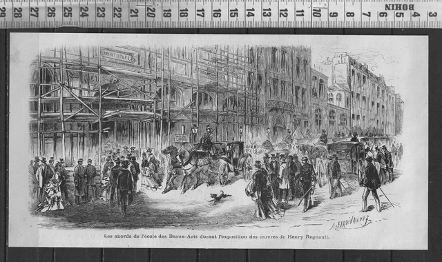 G387 / Engraving 1888 / The Surroundings Of The School Of Fine Arts