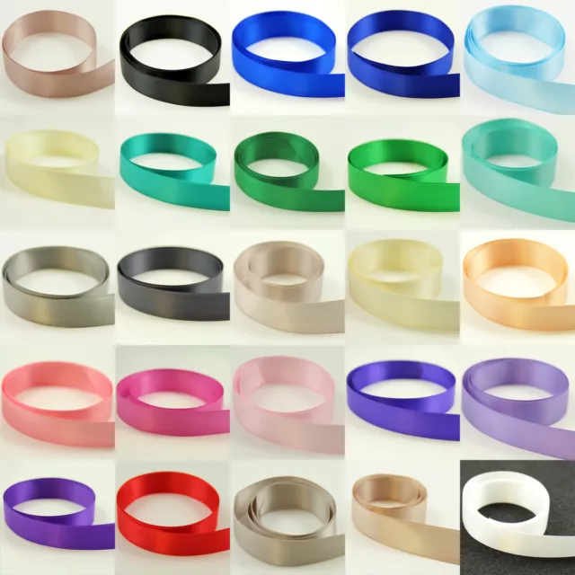 HIGH QUALITY DOUBLE SIDED SATIN RIBBON 6mm - 38mm *26 COLOURS & 8 SIZES* WEDDING