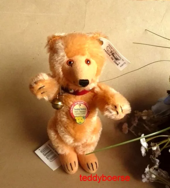 STEIFF Teddy Baby mais • Replica 1931 USA  Artikel EAN- Nr. 408113 • 15 cm • neu