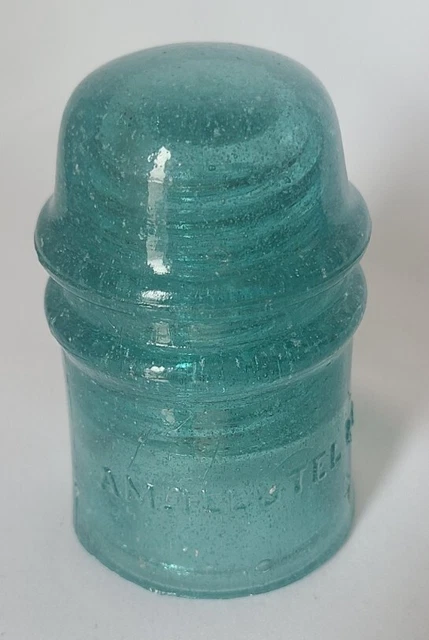 Bubbly fizzy Blue Am Tel Glass Insulator