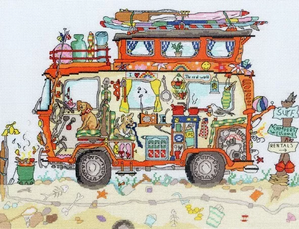 Bothy Threads ~ Counted Cross Stitch Kit ~ Cut Thru' Camper Van