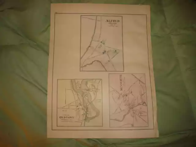 Antique Alfred Kennebunk Old Town Maine Handcolr Map Nr