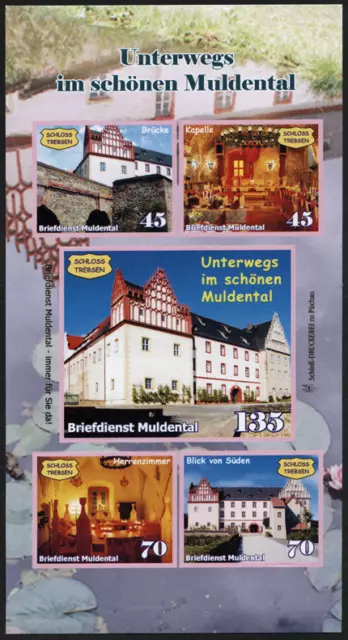 Briefdienst Muldental 2014 Block "Unterwegs im schönen Muldental" Brücke Schloss