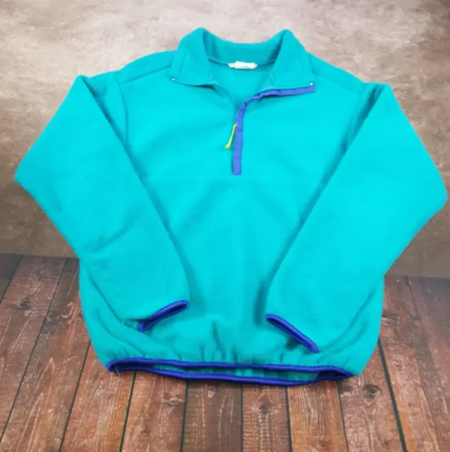 Vintage REI Thaw Half Zip Fleece Jacket Teal Mens Medium Pullover Sweater USA