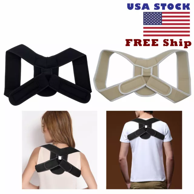 Back Posture Corrector Adjustable Clavicle Support Strap Correction US Free ship