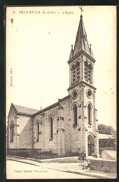 CPA Bray-et-Lu, L´Eglise, Partie an der l'Église
