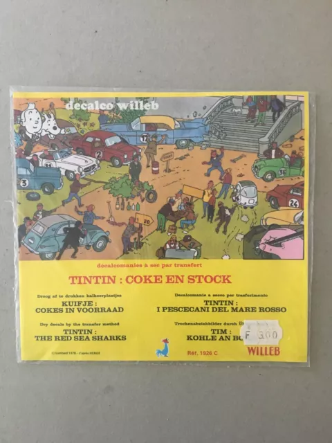 Tintin : Coke en stock - Décalcomanies Willeb - Neuf sous blister