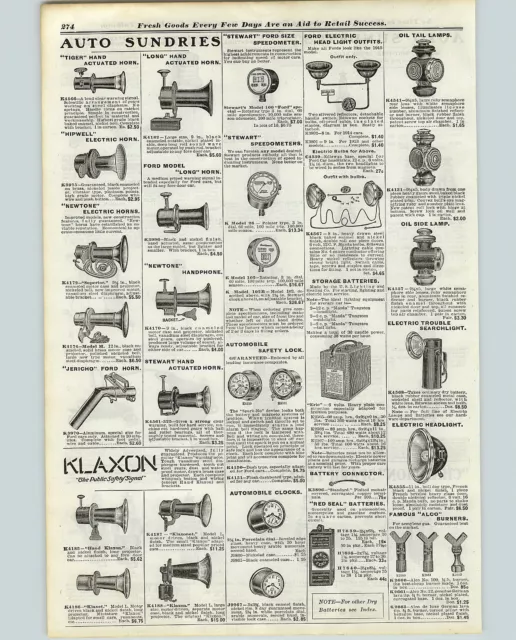 1929 PAPER AD Klaxon Store Display Car Auto Horn Hand Operated