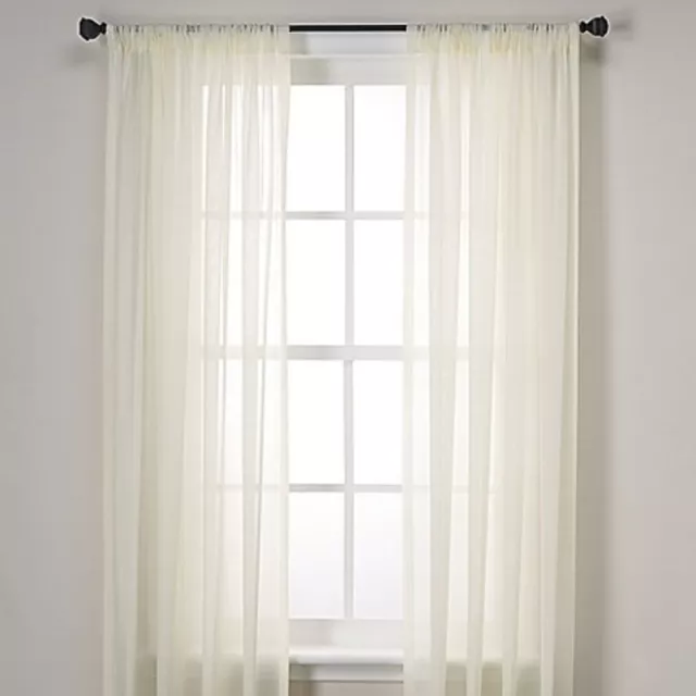 2 Piece Sheer voile Window Elegance Curtains drape treatment 63, 84 length