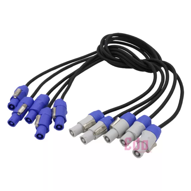 5-Pack 5ft Powercon Extended Cable Power Plug Male to Female for Stage Par Light