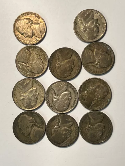 COMPLETE SET of all 11 JEFFERSON SILVER WAR NICKELS.......with LOW shipping