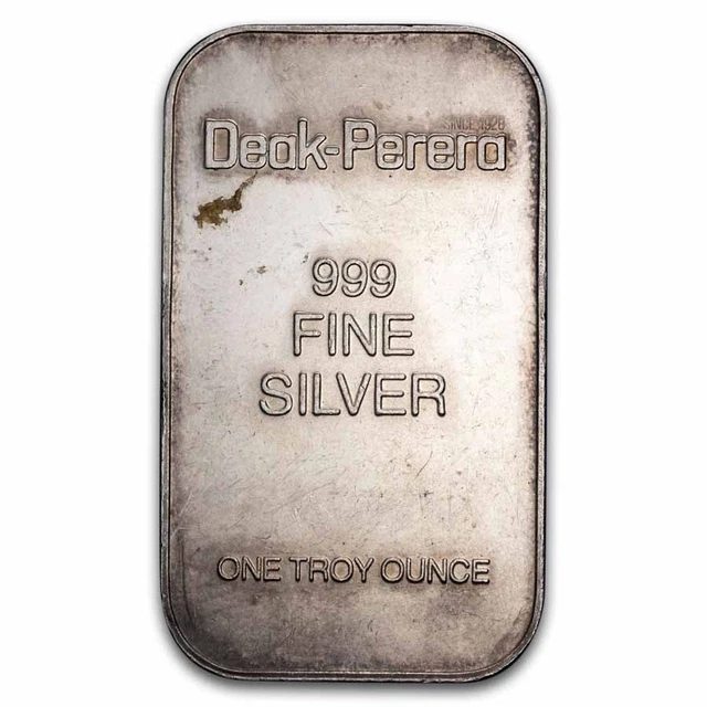 VINTAGE-1974 DEAK-PERERA GROUP Currency Specialists-1oz 999 Silver