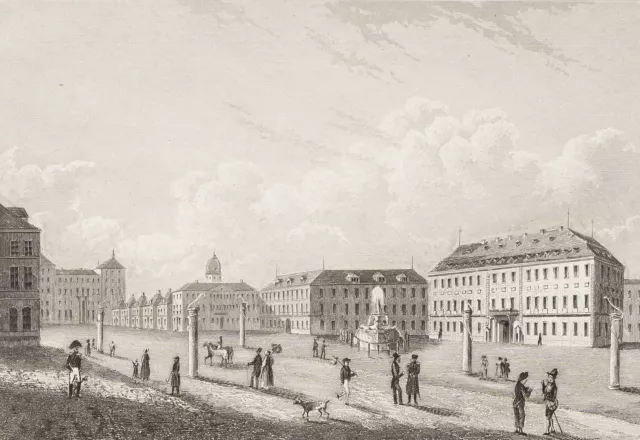 Marktplatz in Darmstadt, Sst. Biedermeier Stadtbilder 1850-1 Unbekannt (19.Jhd)