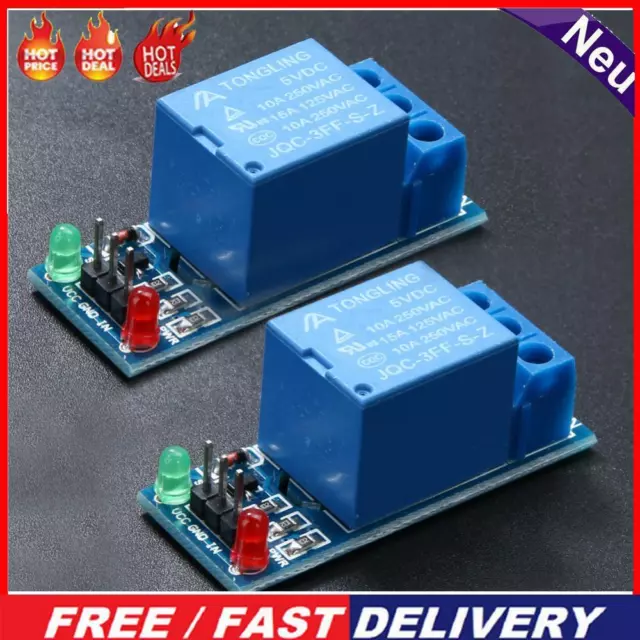 2pcs 1 Channel DC 5V Relay Switch Module for Raspberry Pi ARM AVR