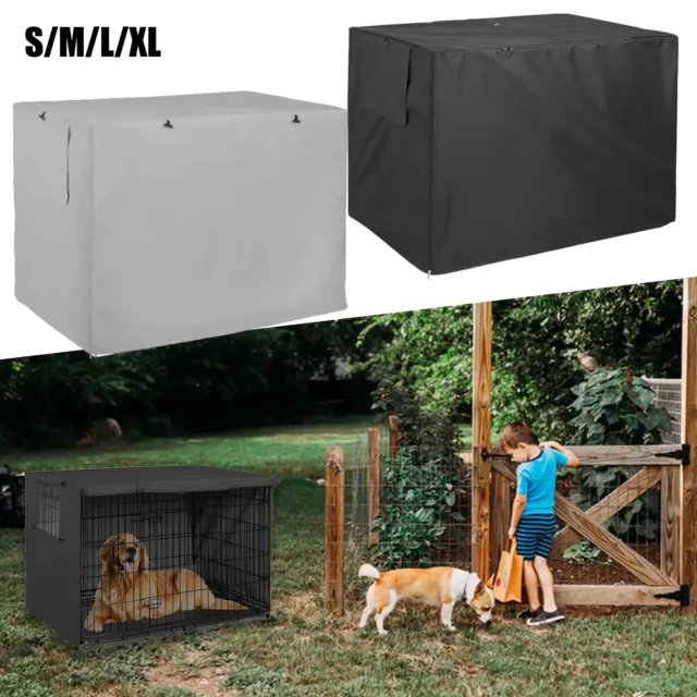 S-XL Dog Cage Crate Cover Small Medium Large 210D Oxford Heavy Duty Waterproof