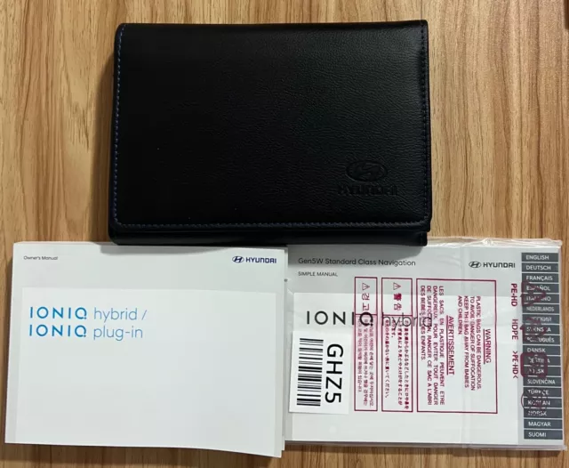 Genuine Hyundai Ioniq Hybrid/Ioniq Plug-In 2019-2022 Owners Manual With Wallet