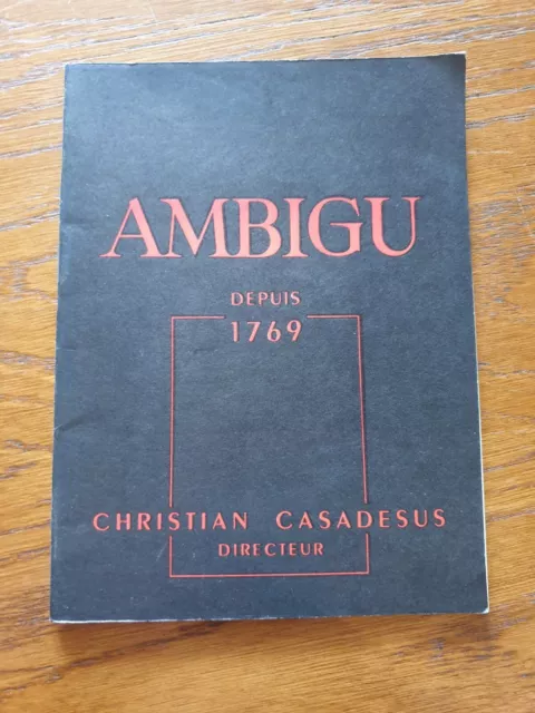 programme théatre de l ambigu