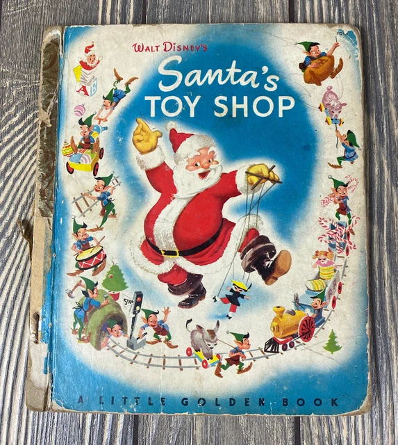 VINTAGE 1950 SANTAS Toy Shop A Little Golden Book Walt Disneys 9.74
