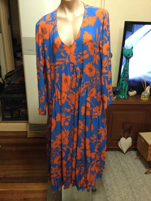 ABEL THE LABEL Maxi Dress Size XS Peach Pink Floral Tiered Short Sleeve  Boho NEW $44.00 - PicClick AU