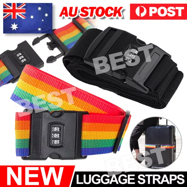 Nylon Luggage Strap Code Password Travel Suitcase Secure Lock Safe Packing Belt