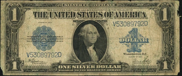 1923 $1 One Dollar Silver Certificate Note Fr#237